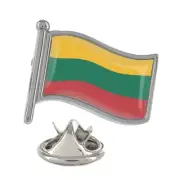 Lithuania Flag Silver Lapel Pin Badge