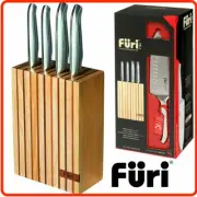 ❤ Premium Furi Pro Wood Wooden 5 Piece Stainless Steel Knife Block Set ❤