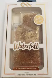 Case Mate Gold Liquid Glitter Waterfall Case for Apple iPhone X/XS