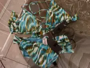 Women's Bathing Suit 2 pc Bikini Style SIZE XL MOSSIMO NEW w TAGS Removable Pads