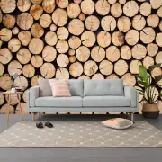 Stacked Wooden Stakes Self-adhesive Removable Living Room Wallpaper Wall Murals
