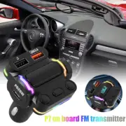 Car Bluetooth 5.0 FM Transmitter PD 20W Type-C Double USB Fast Charger gujUV