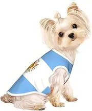 Argentine flag print Dog Shirts for Small Dogs Stretchy T-Shirts Lightweight Tank Top Sleeveless Striped Vest