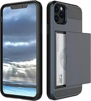 Wallet Case for iPhone 11, Shockproof Cover for iPhone 11, Anti Slip Case Hard Shell Slide Cover with Card Holder for iPhone 11