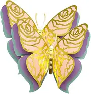 ANDRESLAD 3D Butterflies Wall Decal Set Creative 3D Sticker Decor for Bedroom Self-Adhesive Butterfly Ornament 2pcs Wall Art Decor
