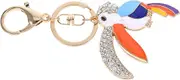 Toucan Keychain Rhinestones Charm Shiny Key Holder Kawaii Key Ring Stylish Bird Bag Pendant for Handbag Backpack present for Women Versatile Use Sparkling Decoration