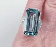 Emerald Cut 5.80 Ct Aquamarine Art Deco Vintage Engagement Ring 925 Silver