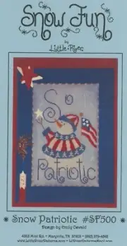 Little River Snow Patriotic Snowman Emily Oswald Cross Stitch Pattern New
