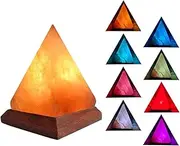 Himalayan Salt Lamp, Hand Carved Crystal Rock Salt with 7 Color Changing, Wood Base, USB Salt Rock Lamp Night Light for Home Decor and Gift