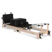 Lifespan Fitness Contour Folding Wooden Pilates Reformer Machine - Black LFRF-CONTFLD2