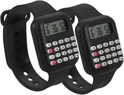 TEHAUX 2pcs Kids Calculator Wrist Watch Multifunctional Electronic Watch Boys and Girls Child Calculation Watch for School and Learning Activities