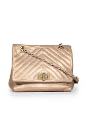 Bronze Happy Quilted Shoulder Bag
