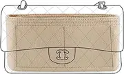 Lckaey Bag Organizer for Chanel bag Classic Flap cf jumbo bag Purse Insert - Handbag Felt Insert Y069Khaki-S