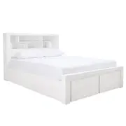 [James Lane] Hobart Bookend Storage Bed Frame White