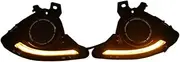 LED DRL Daytime Running Light Front Fog Lamps with Turn Signal Assembly Accessories Compatible With Mazda 2 2015 2016 2017