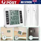 Wireless Digital Freezer Thermometer Audible Alarm Indoor Outdoor Gauge Monitor