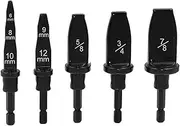 KLKVTGWGZK 5pcs Copper Pipe Drill Bits Flaring Hex Handle Practical Tube Expander Set Accurate Rotary Tool Durable Swaging Air Conditioner Tool Parts(5PC 6-12MM)