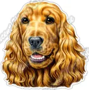 Cocker Spaniel Face Animal Dog Canine Pet Car Bumper Vinyl Sticker Decal 4.6"