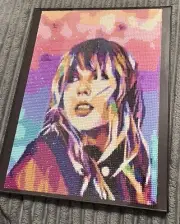 Framed Finished Diamond Art Taylor Swift Painting, Size 11x14in.