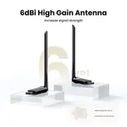 Powerful WiFi Adapter AC650 6dBi High-Gain Dual Band Wireless USB Adapter