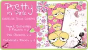 2 Kool 4 Skool Kids Pretty In Pink Exercise School Book Covers (9x7) - 6 pack