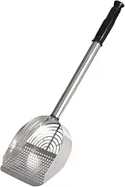 kowaku Cat Litter Scoop Sturdy Stainless Steel Mesh Scooper Cleaning Tool Portable Pet Cleaning Mesh for Cat Box, Silver