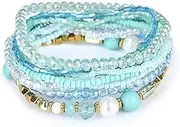 [Generic] Bohemian Crystal Colorful Stretch Bead Multilayer Bracelets for Women
