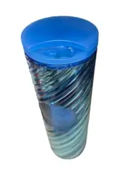 Starbucks Ribbon Swirl Tumbler Arctic Blue 16 oz Iridescent Icicle Holiday