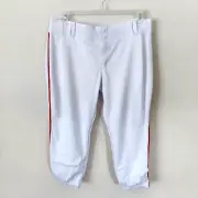 Champro Baseball Pants Size XL Softball White Red Stripe Back Pockets Belt Loops