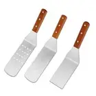 Stainless Steel Square Head Steak Cooking Spatula Wood Handle Pizza Shovel