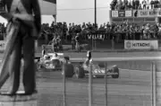 Clay Regazzoni Ferrari 312B3 leads Jody Scheckter Tyrrell 007 Ford Old Photo 2
