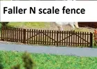 NEW ! N scale Faller Wood PICKET FENCE (Brown) Model Detail Kit # 272410