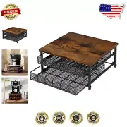 2-Tier K Cup Organizer Drawer - Holds 72 Coffee Pods in Industrial Brown & Black