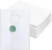 80 Pack Vellum Jackets for Invitations, 5x7inch Pre-Folded Translucent Wrap Jackets, Vellum Paper Translucent Paper Envelope Liners for Wedding Baby Shower Birthday Invitations Scrap-booking