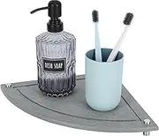 Segbeauty Stone Quick Dry Tray, Bathroom Instant Dry Sink Organizer, Home Sink Caddy, Diatomaceous Earth Sink Tray Stone for Soap, with Stainless Steel Feet (Fan-Shaped, Dark Grey)