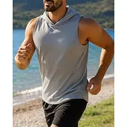 Men's Running Tank Top Gym Tank Top Sleeveless Top Breathable Quick Dry Lightweight Gym Workout Tennis Golf Sportswear Activewear Solid Colored Black White Nav