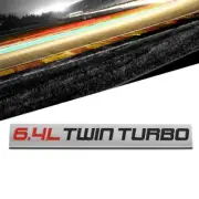 Red/Black/Chrome 6.4L Twin Turbo Rear Vehicle Trunk Decal Badge Emblem Sticker (for: Ford)