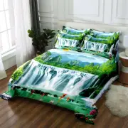 Glistening Bamboo 3D Printing Duvet Quilt Doona Covers Pillow Case Bedding Sets