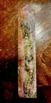Aquatic Agate Quartz Obelisk Crystal Tower 539G BIG!
