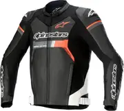 Alpinestars GP Force Airflow, leather jacket perforated , color: Black/White/Neon-Red , size: 46