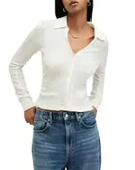 Allsaints Connie Textured Weave Button Up Shirt