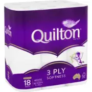 3 x Quilton 3ply White Toilet Tissue 18pk
