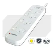 Sansai 4 Way Powerboard 4 Outlet 10A 240V Individually Switched 2 extra spaced sockets 1M Length PAD-054SW