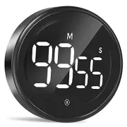 Digital Kitchen Timer, Magnetic Countdown Countup Timer with Large LED Black