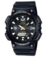 CASIO AQ-S810W-1BV Solar Powered Watch Tough 100M WR 5 Alarms LED World Time