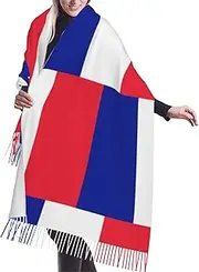 [DRTGEDS] French Flag Scarfs For Women Fall Winter Scarves Pashmina Shawls And Wraps For All Season Christmas Gift