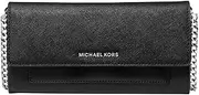 [Michael Kors] Jet Set Medium 2-in-1 Wallet on Chain Crossbody Bag, Silver-tone Hardware/Black, One Size