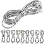 10 Pack Retractable Coiled Phone Cord Cell Phone Cord Extension Sturdy PVC Rj11 6p4c 4-Wire Office Telephone Connection Line