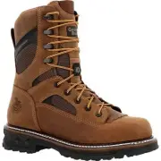 GEORGIA BOOT Men's 9" LTX Logger Composite Toe Waterproof Work Boot Brown - GB0