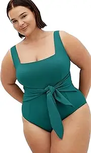 [City Chic] Women's Plus Size 1 Piece Swimsuit - Sardinia Tie Front